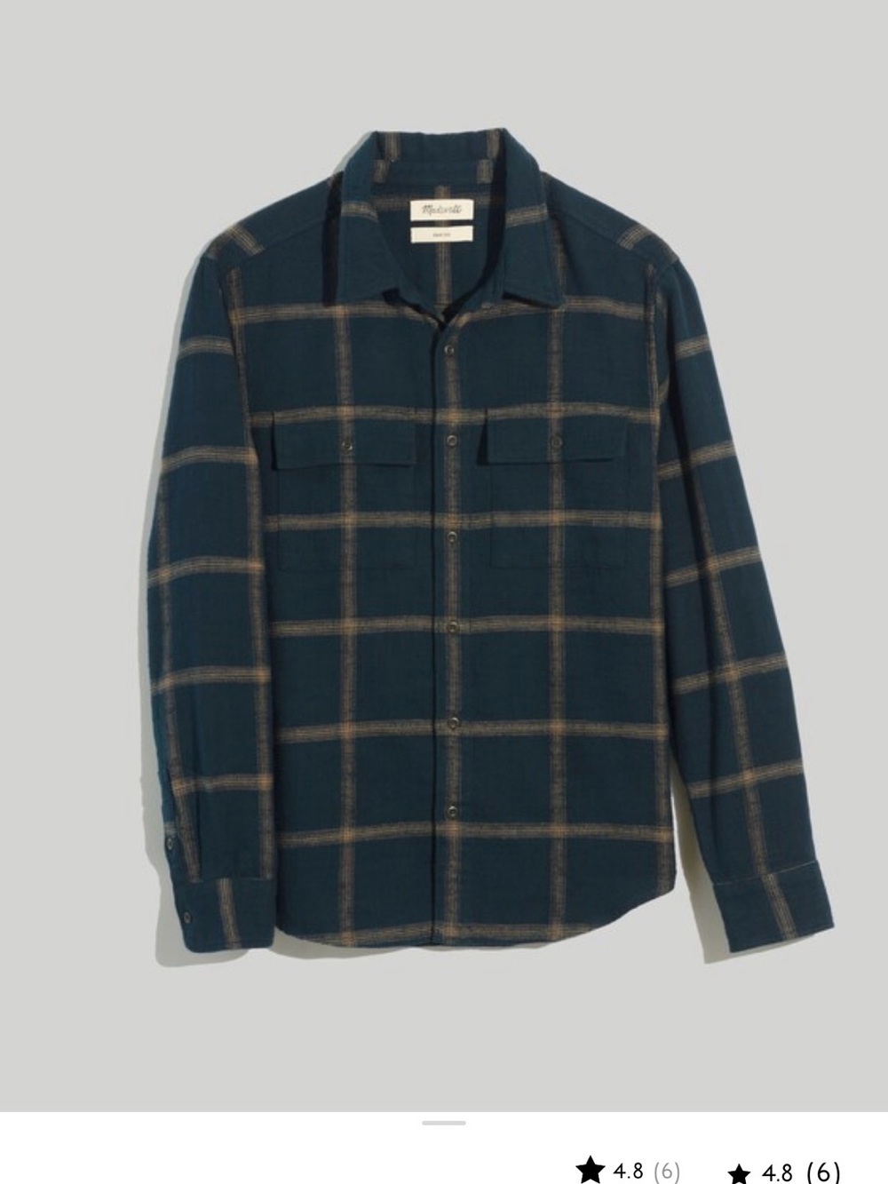Madewell Slub Flannel Easy Long-Sleeve Shirt - Ancient Forest Melange